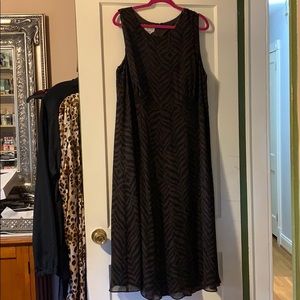 EUC Talbots Black, Brown Animal Print Maxi Dress